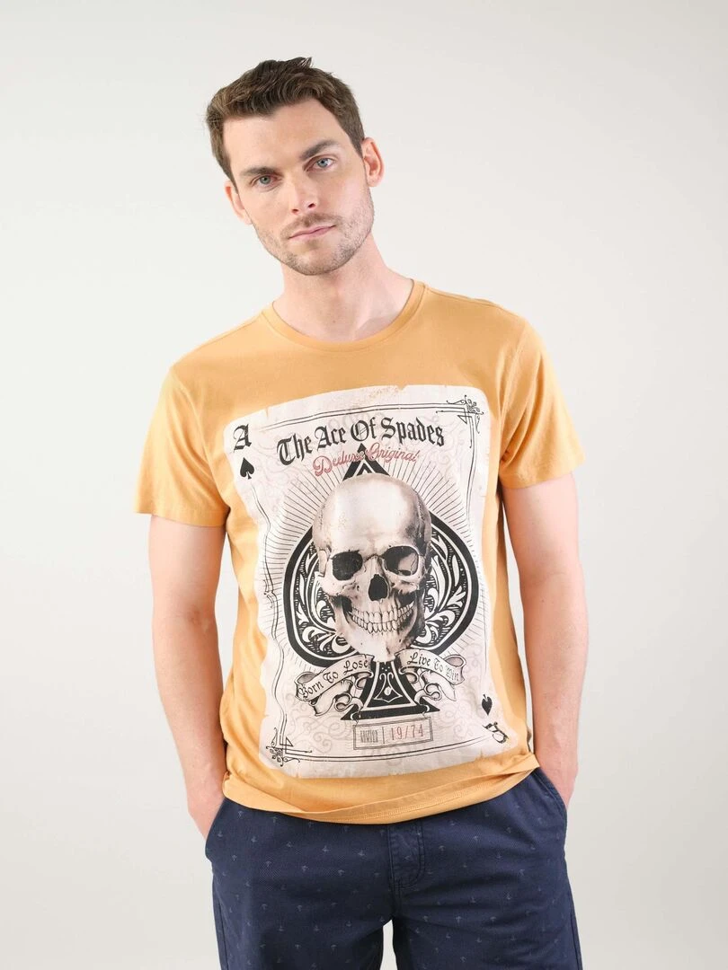 T shirt en coton pour homme 'Deeluxe' Orange clair
