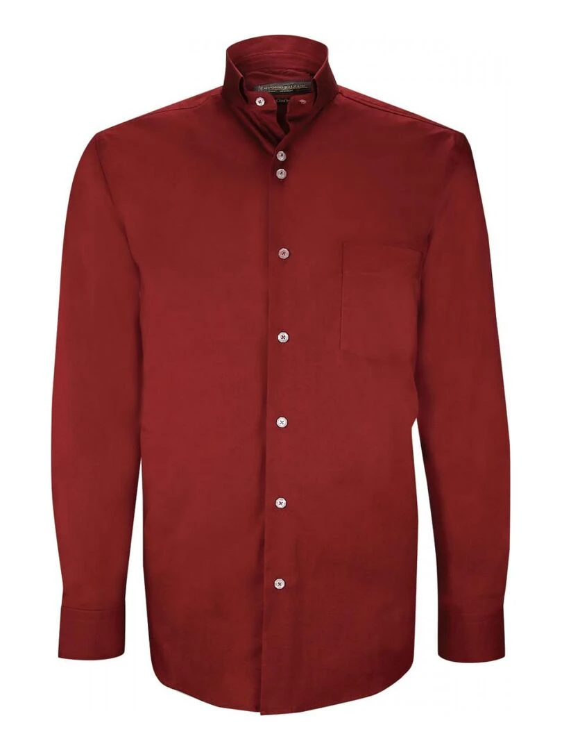 Chemise mode col cousu NINO Bordeaux
