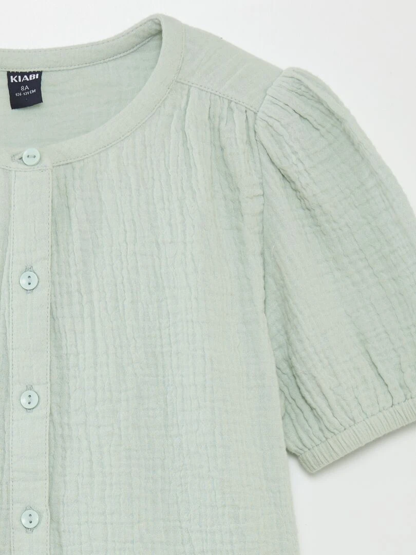 Chemisier en gaze de coton   bleu