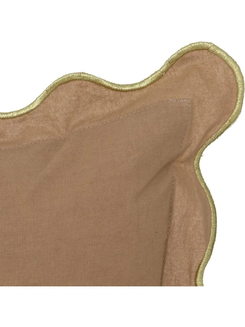Coussin à feston 50x50 cm moka   Marron