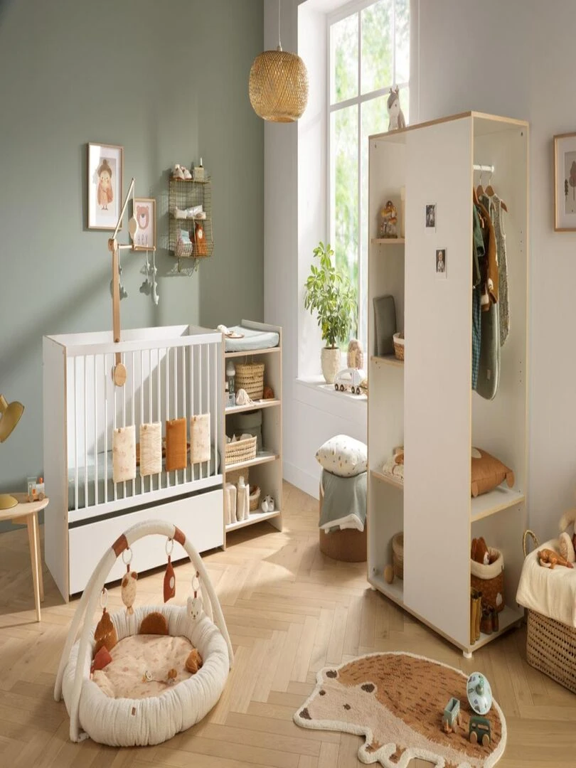 Lit combiné FIRST   BABYPRICE   Blanc Marron