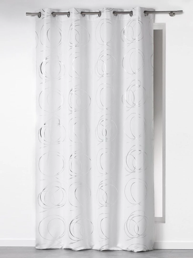 Rideau a oeillets Argent bully   Rouge