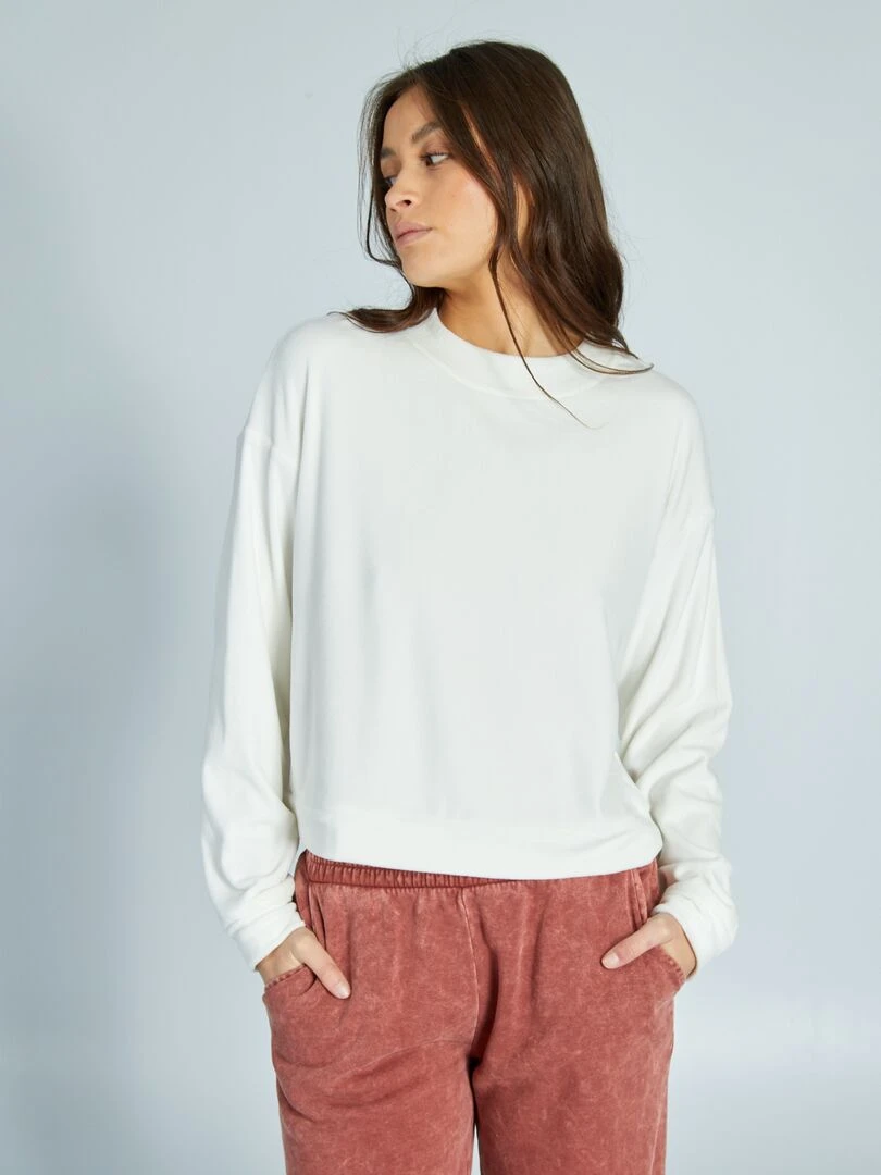 Sweat de nuit en polaire blanc