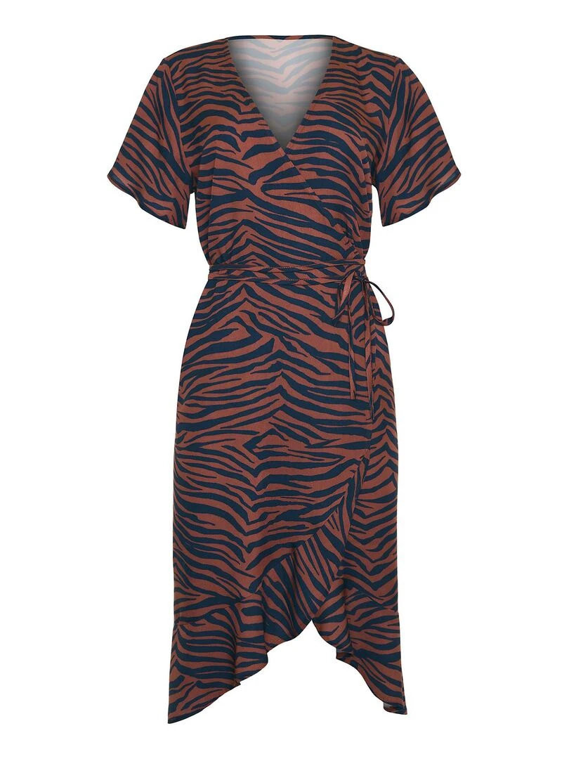 Robe estivale mi longue manches courtes Lima   Marron