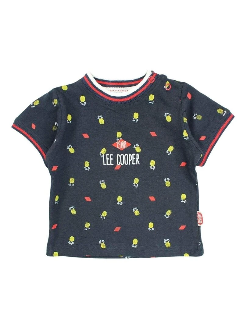 Lee Cooper Ensemble T shirt short salopette bébé garçon Imprimé Logo Bleu
