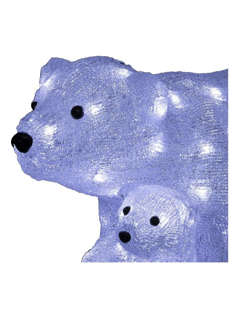 Décoration lumineuse LED extérieur Ours H27 cm solaire   Blanc