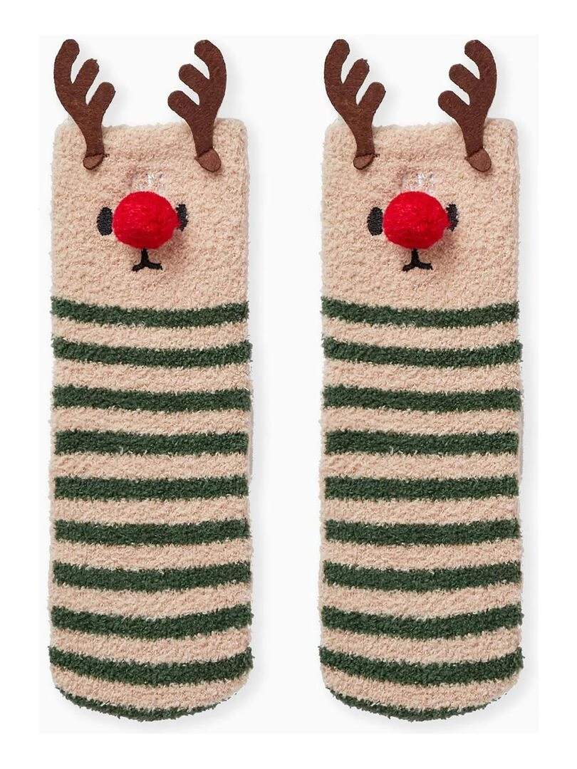 Chaussettes avec Pompon pour Enfant 'Renne Rodolphe Noël' NOËL Multicolore