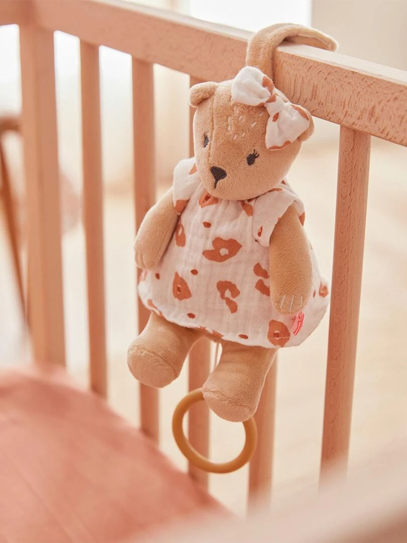 Peluche mini musicale Kendi en Veloudoux  beige/terracotta   Beige