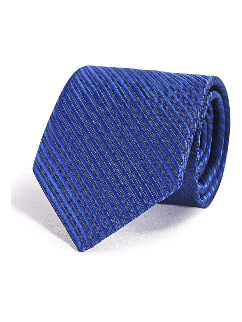 Cravate Faux Uni Fabriqué en Europe Bleu marine