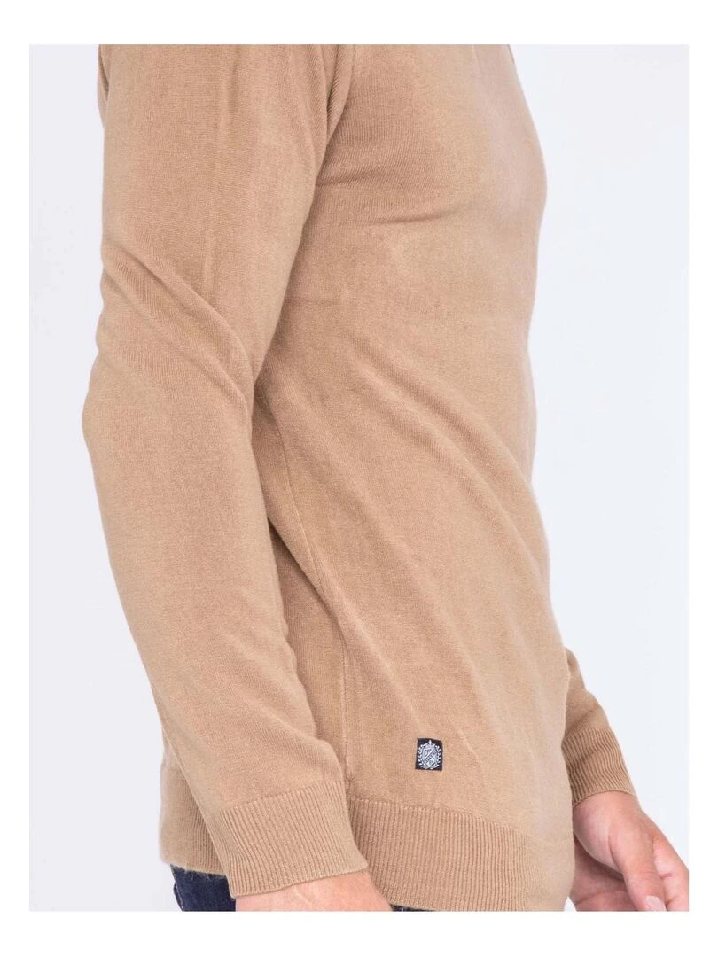 Pull col roulé aspect cachemire LOVOU   Marron