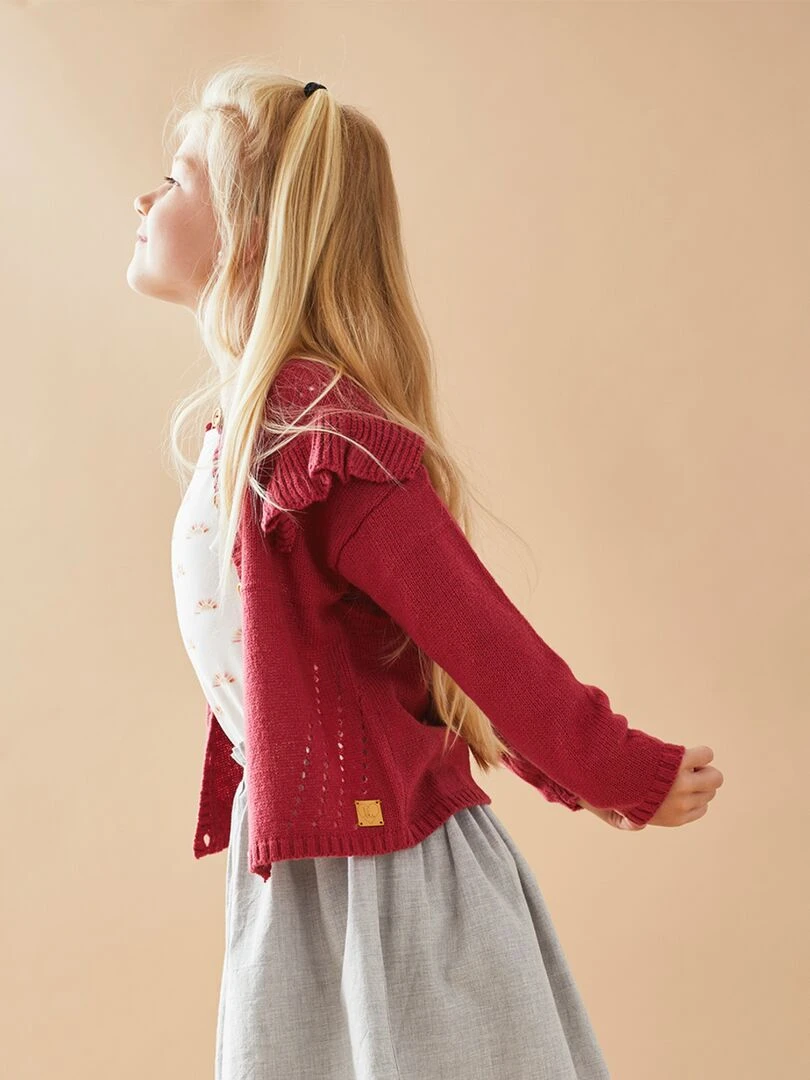 Cardigan tricot à volants Noukie's Rouge