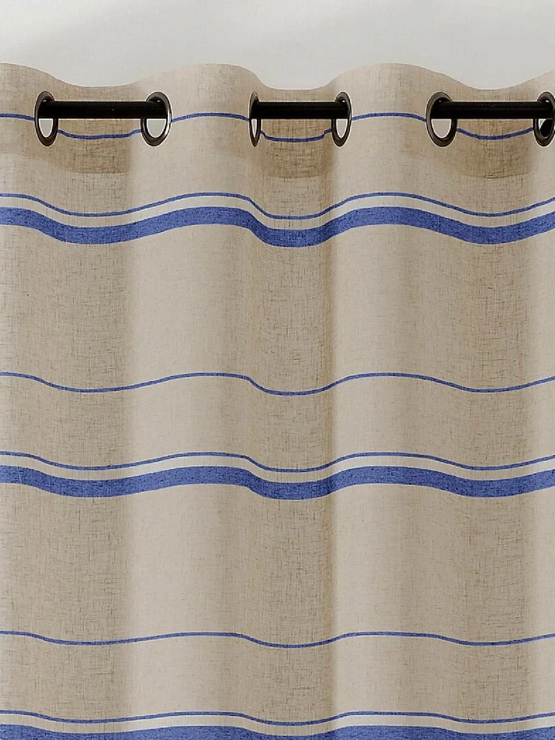 Voilage tamisant esprit linge d'antan   Bleu