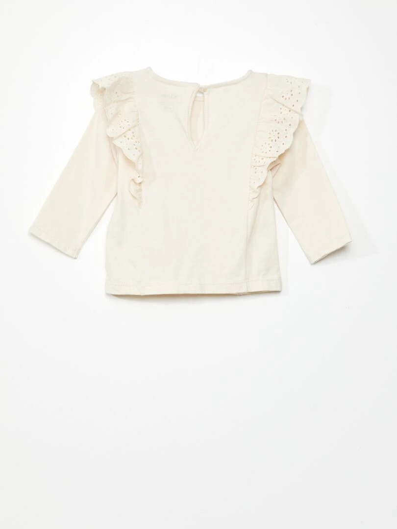 Ensemble blouse + pantalon paper bag   2 pièces   Beige/noir