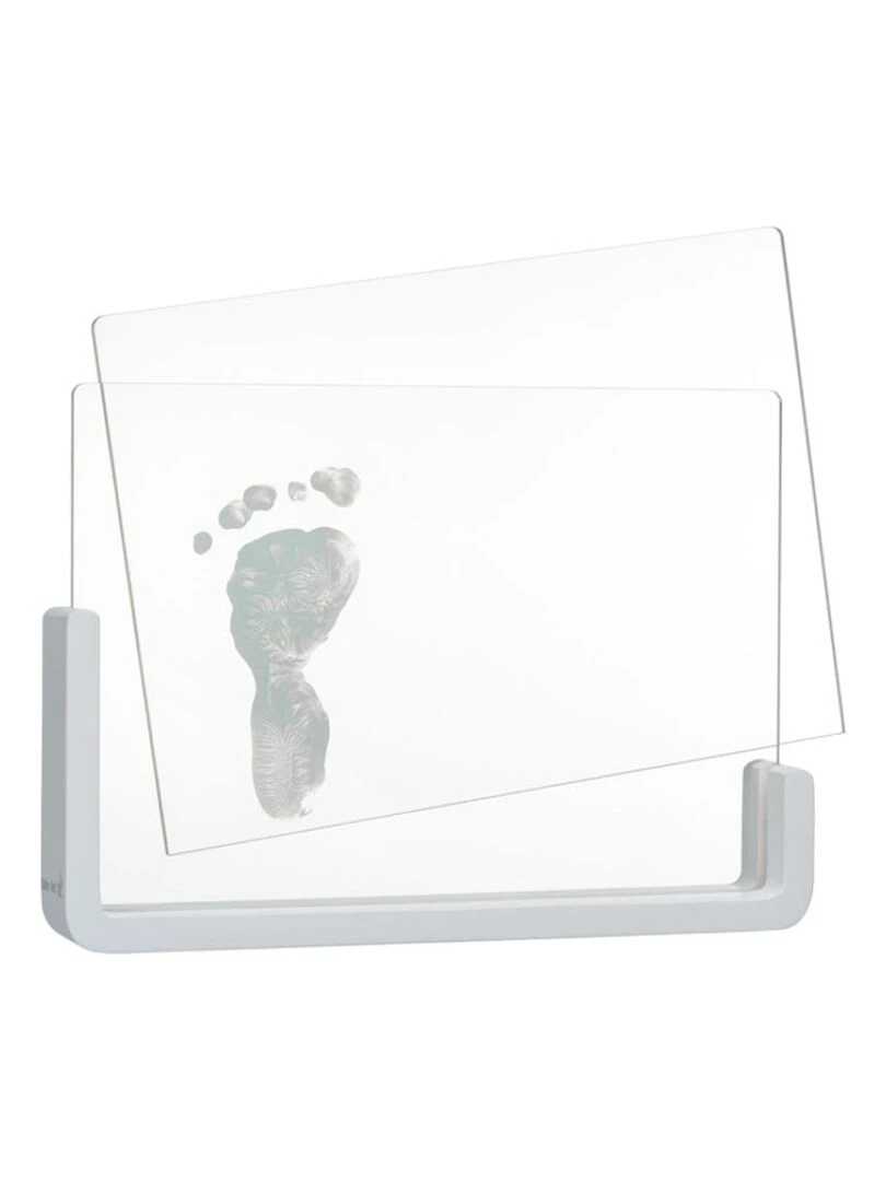 Cadre transparent empreinte et photo en bois   Blanc