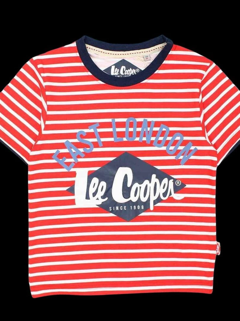 Lee Cooper Ensemble T shirt bermuda garçon Imprimé Logo Rouge