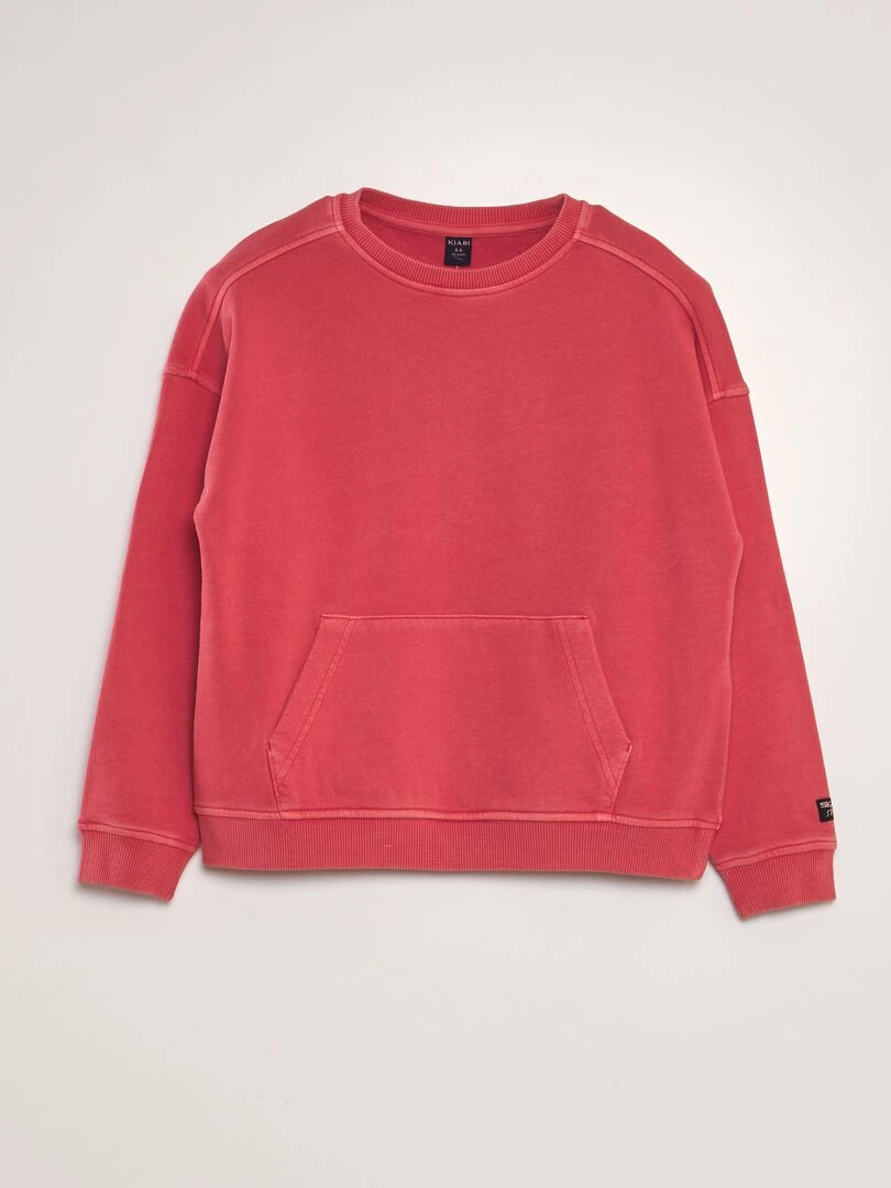 Sweat en molleton avec poche kangouru rouge