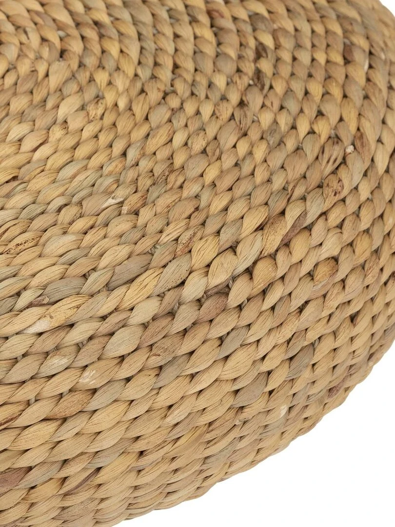 Pouf rond en tresse   Beige