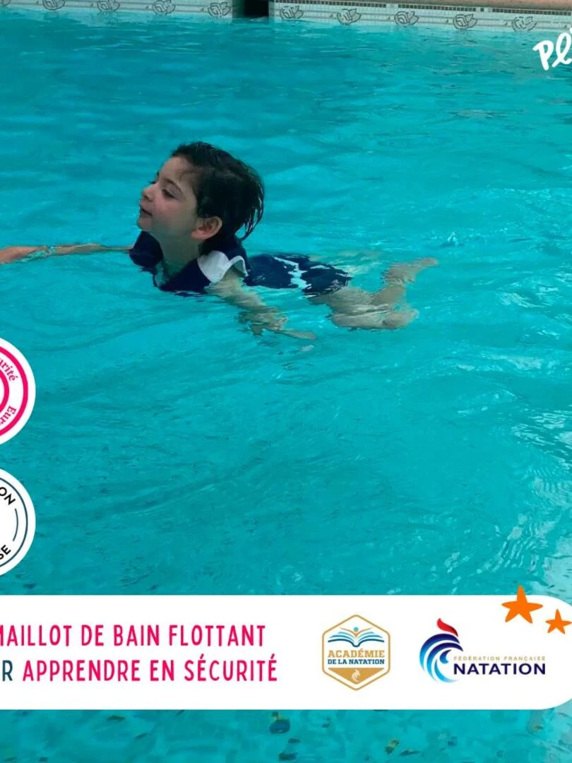 Maillot de Bain Gaspard Enfant avec Flotteurs Accessoire de Natation Garçon Bleu