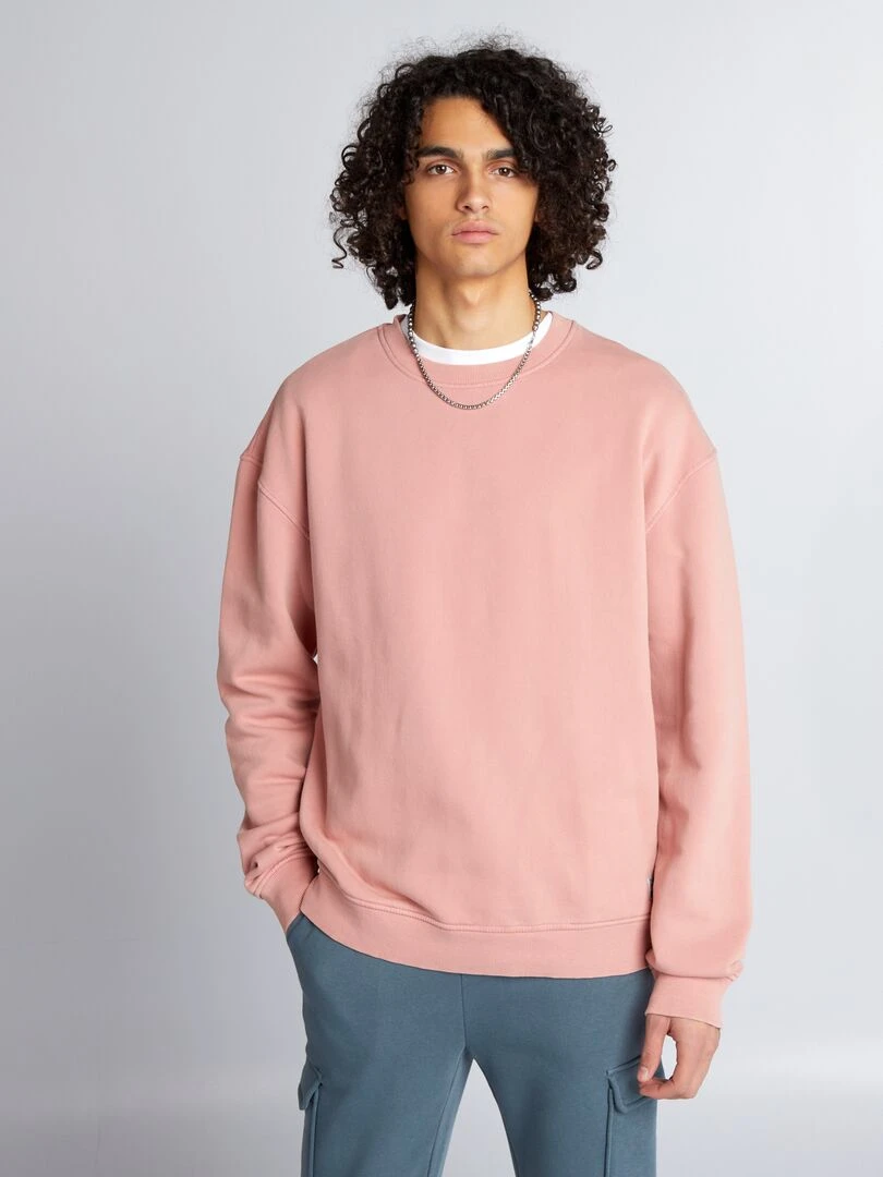 Sweat classique en molleton Rose
