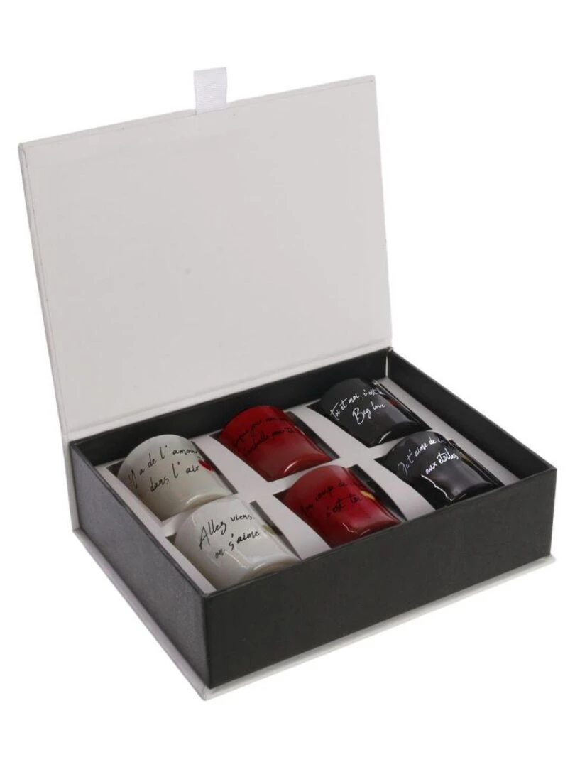 Coffret de 6 bougies parfumées mots d'amour Multicolore