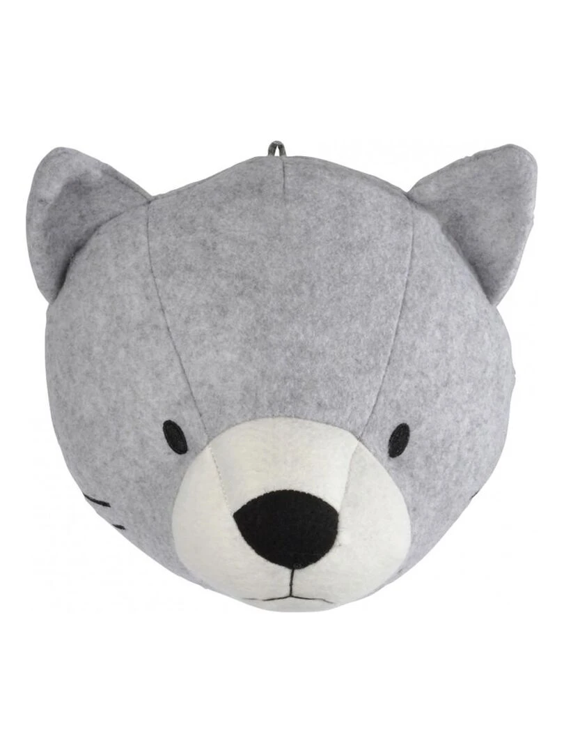 Coussin Peluche Chat Gris
