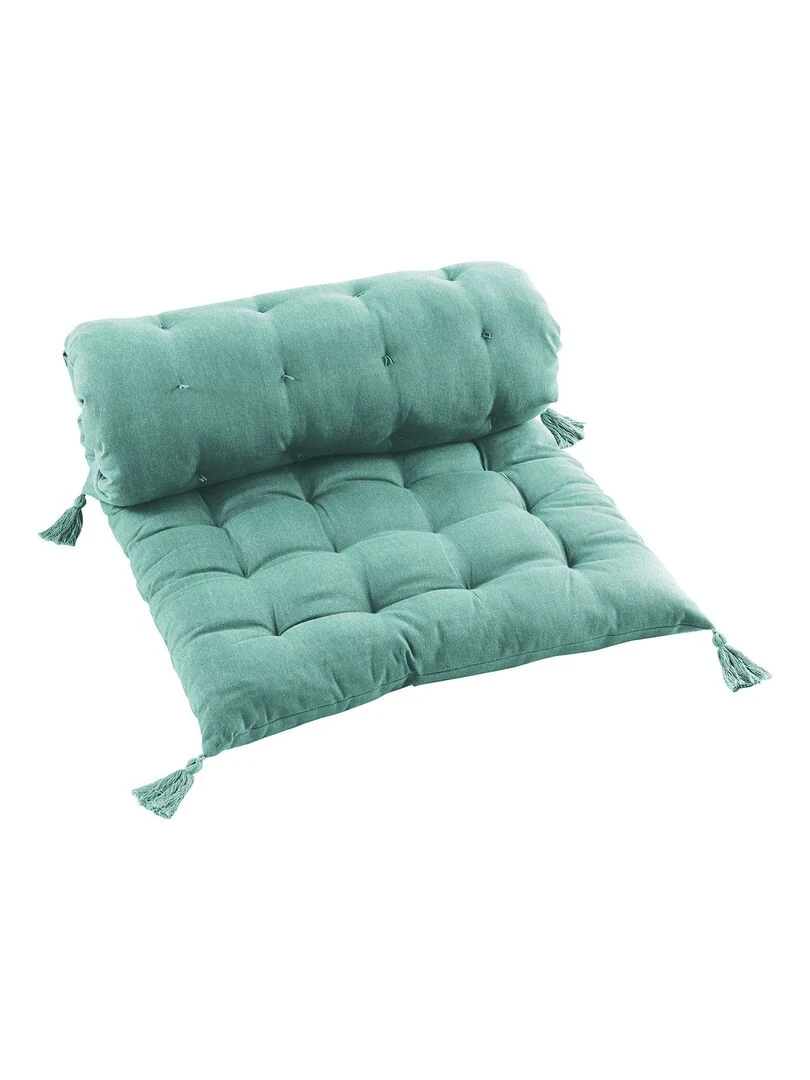 Matelas de sol + pompons 60x120 cm coton uni Pacifique menthe Vert