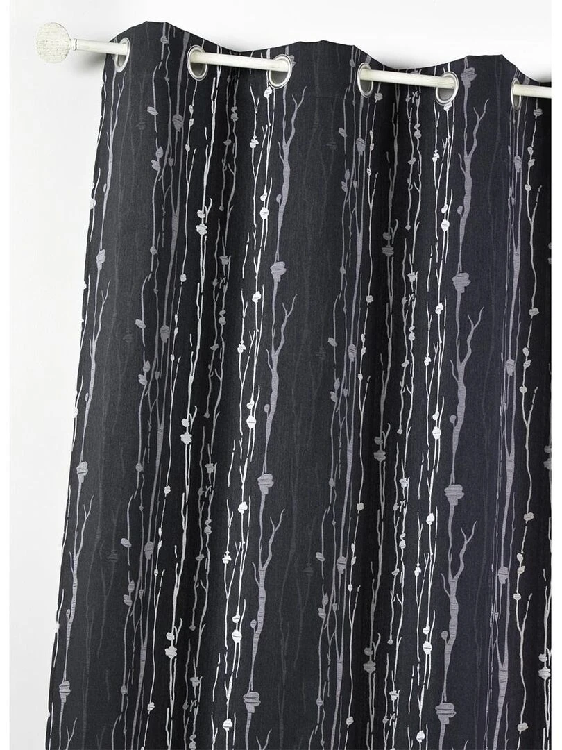 Rideau d'ameublement en jacquard imprimé racine Noir