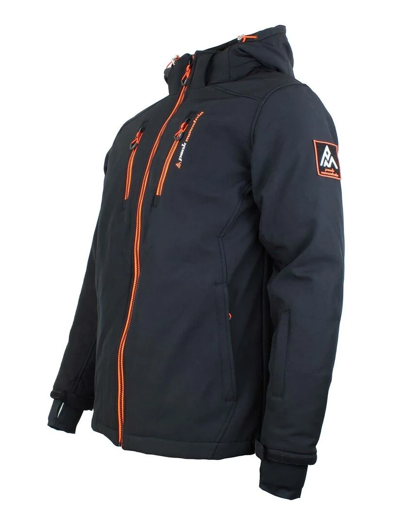 Blouson softshell homme CANADI   PEAK MOUNTAIN   Noir Orange