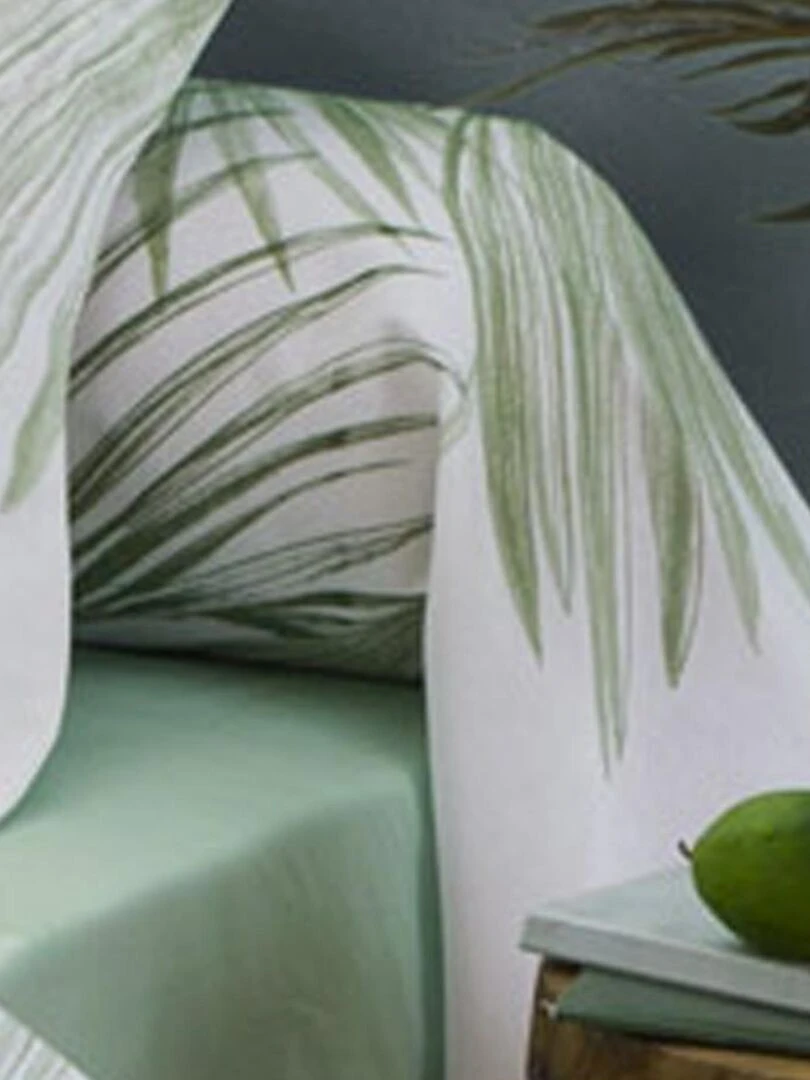 Ensemble drap plat et 2 taies À l'Ombre Vert Vert