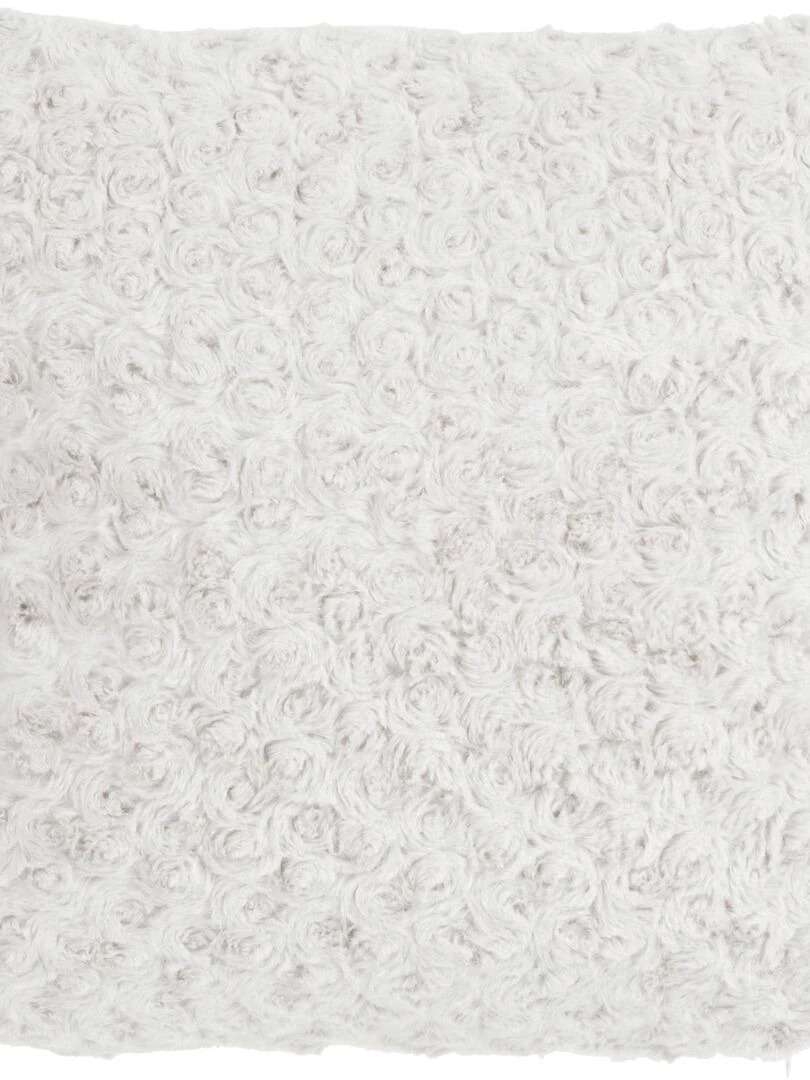 Coussin en imitation fourrure bouclée Beige