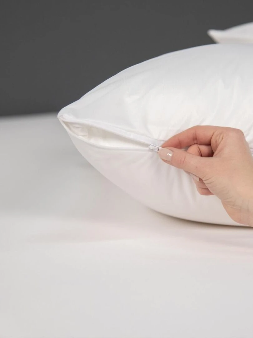 Future Home Protège oreiller molleton anti acariens impérméable et absorbant en coton Blanc