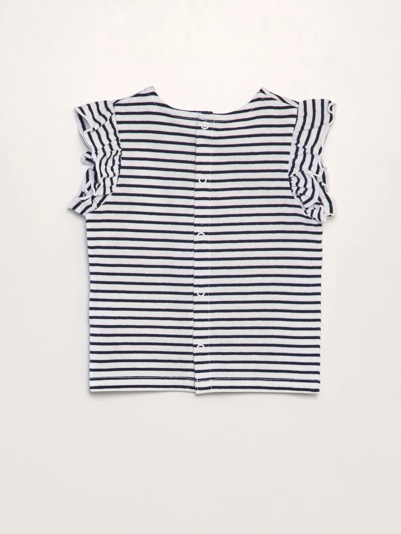 T shirt à volants   Marine