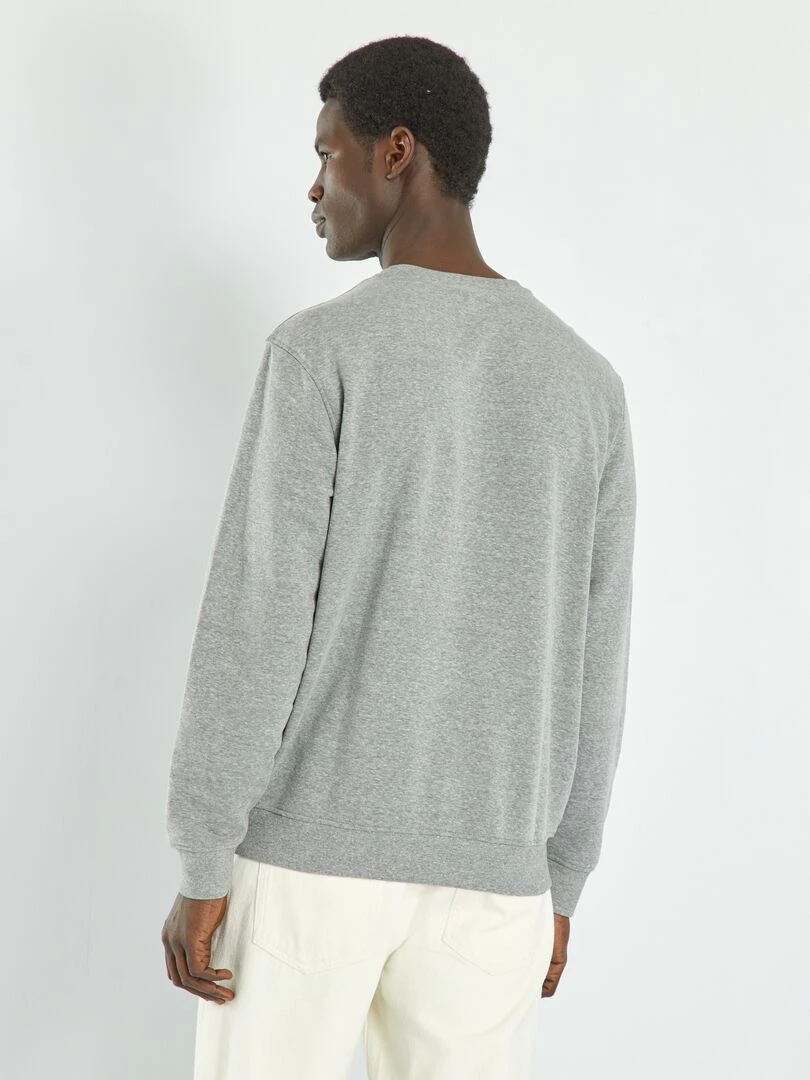 Sweat en molleton uni   Gris