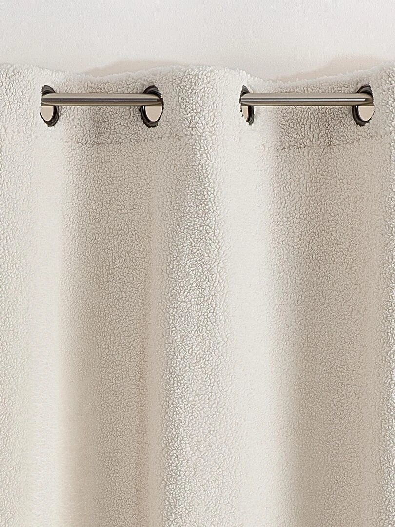 Rideau d'ameublement imitation fourrure   Ecru