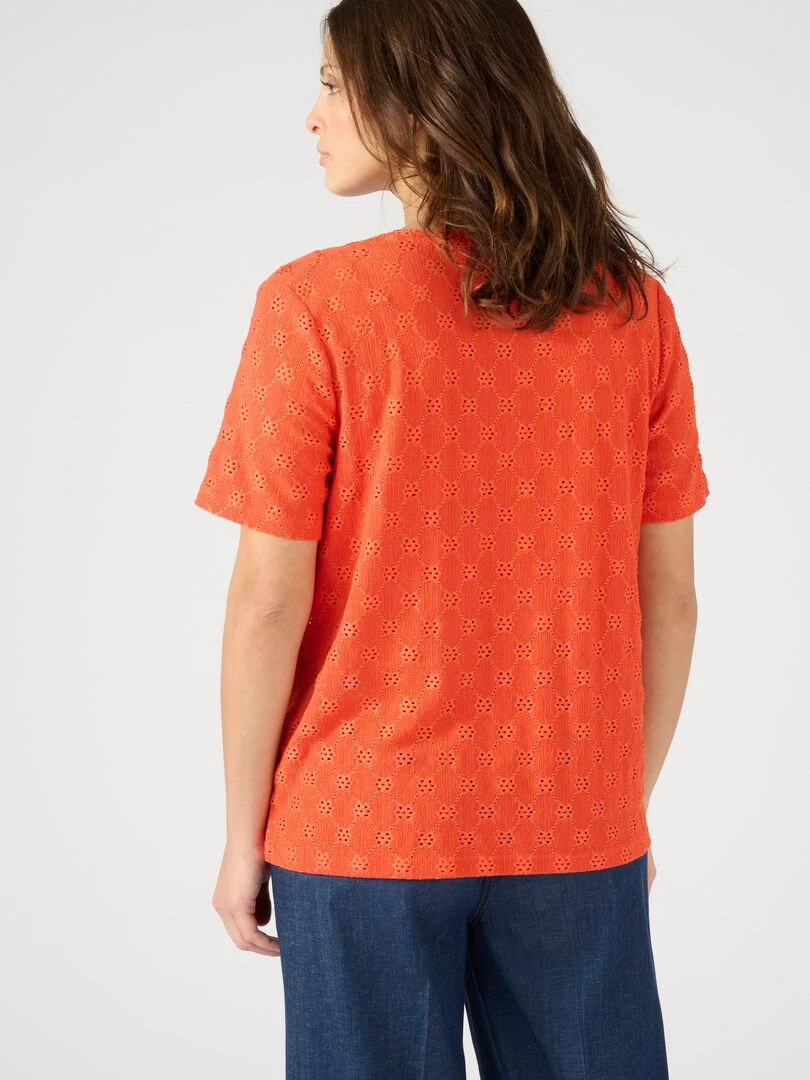 Tee shirt en maille fantaisie   Damart   Rouge