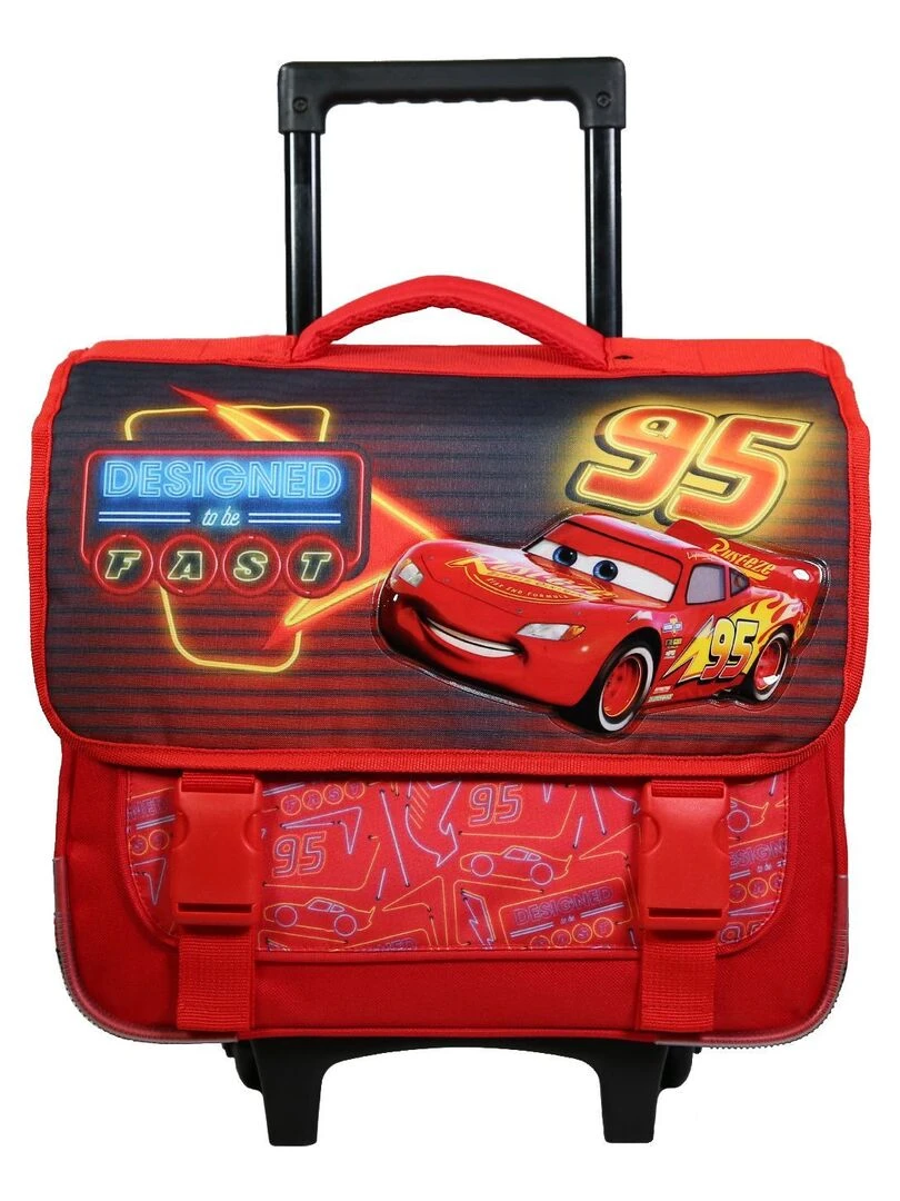 BAGTROTTER Cartable à roulettes 38 cm Disney Cars Rouge Rouge