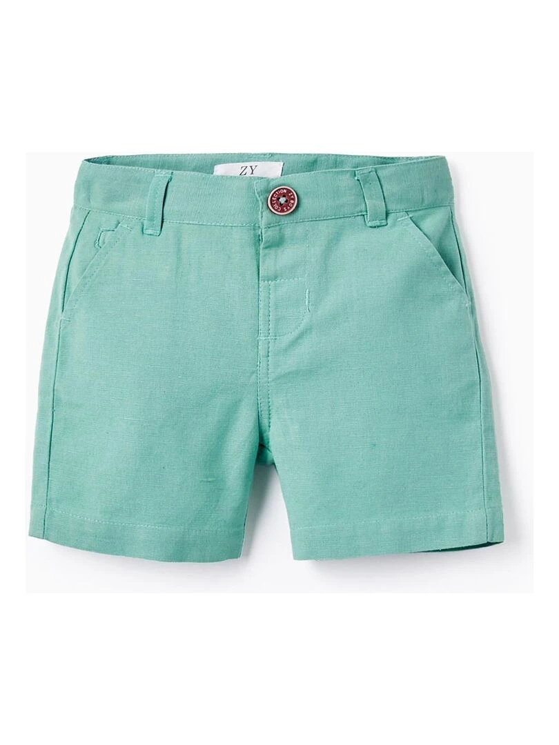 Short En Lin Pour Bébé Garçon Vert