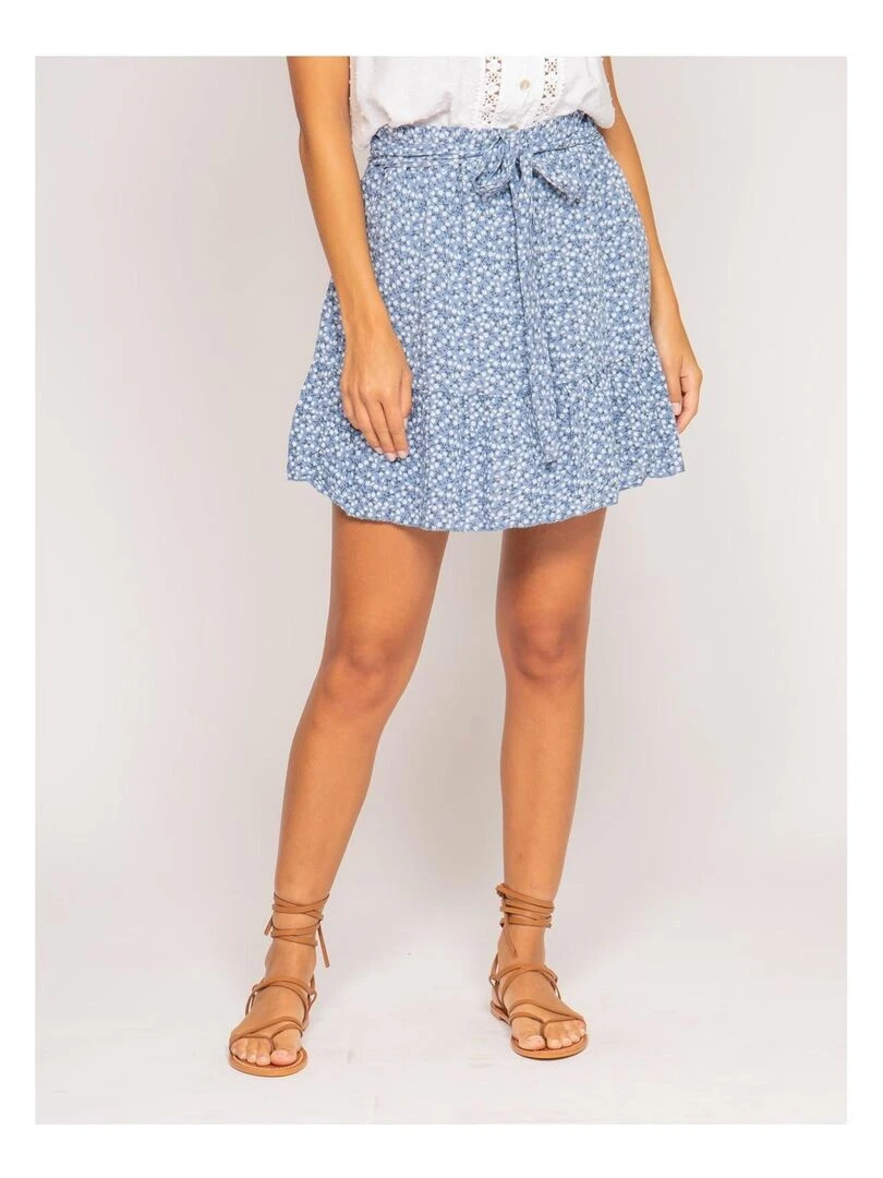 Jupe short motifs XYMESS Bleu