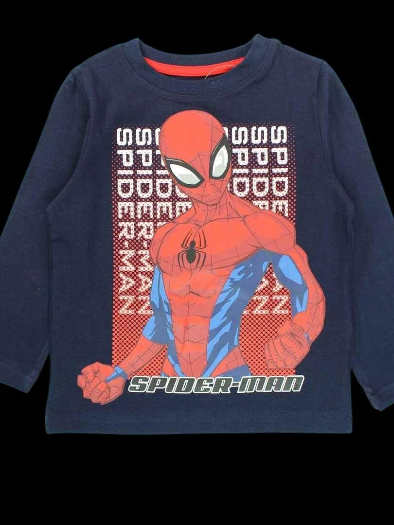 Disney Pyjama garçon imprimé Spiderman en coton Bleu marine