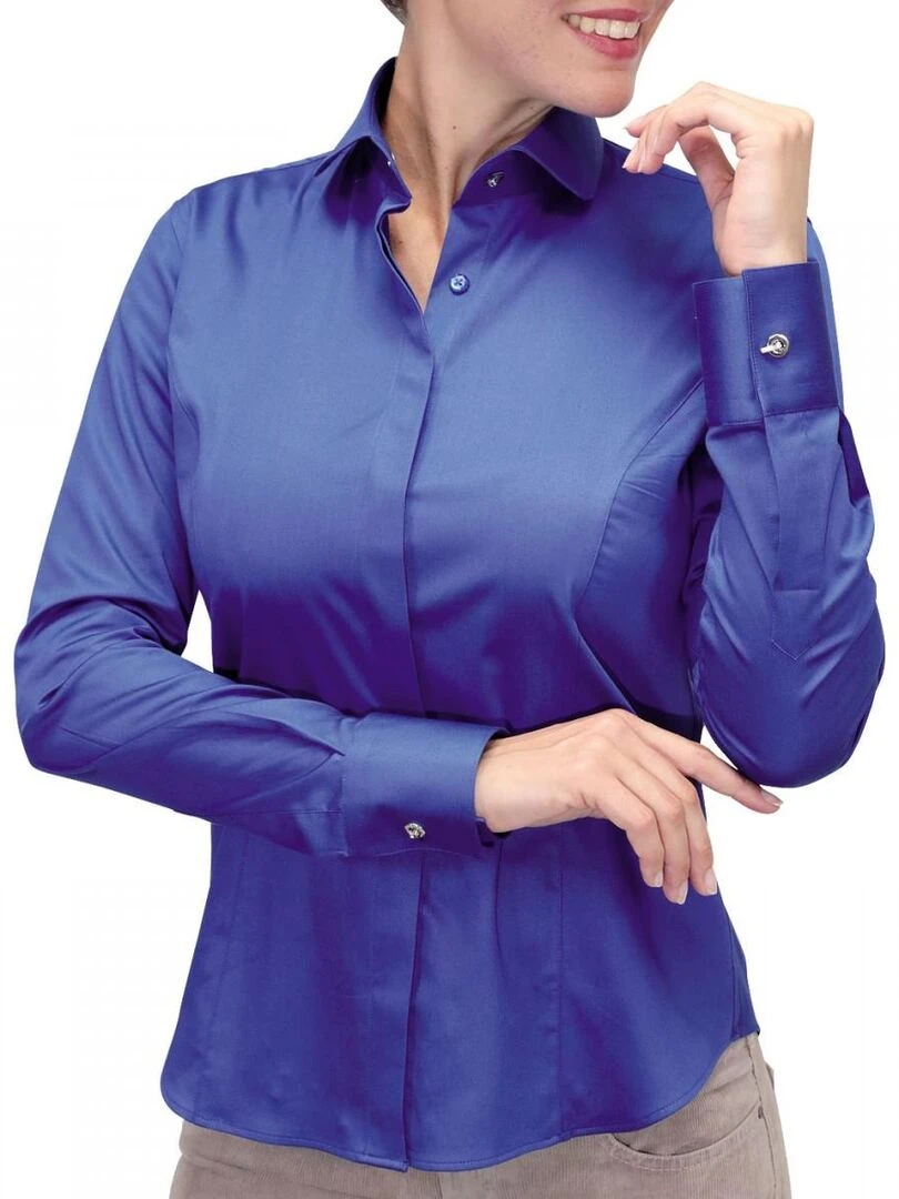 Chemise bouton metal NEW WEAVE   Bleu