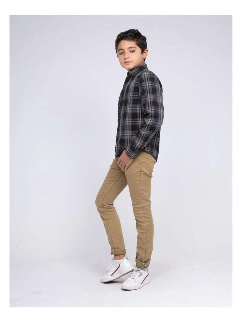 Chemise manches longues carreaux TONKA J   Noir