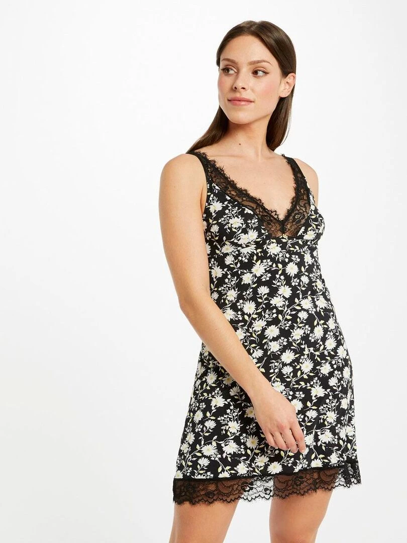 Nuisette fleur FANNY   Morgan Lingerie   Noir