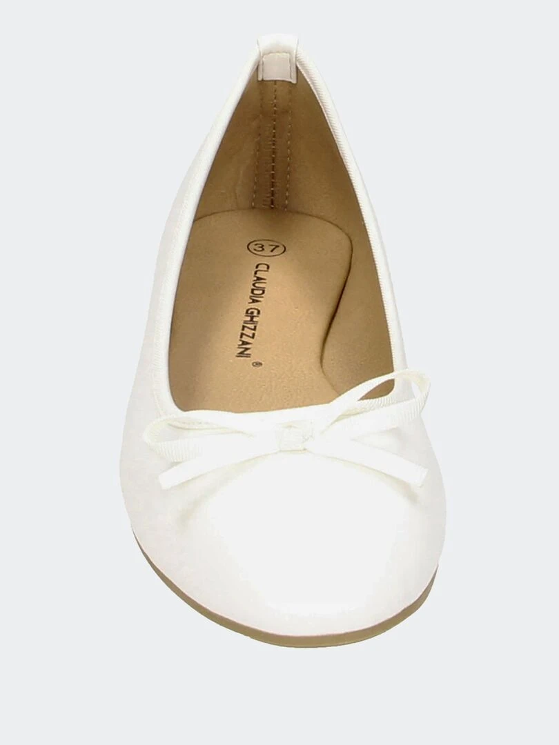 Ballerines avec nœud fantaisie   Blanc