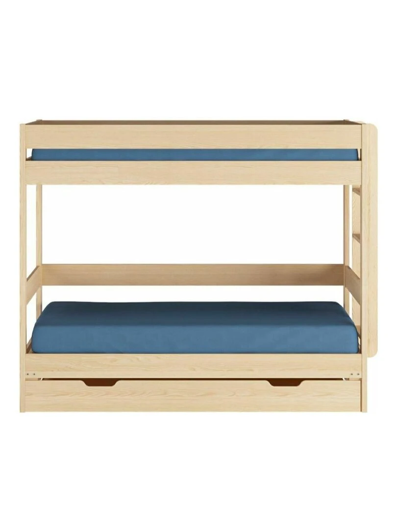 Pack lit superposé gigogne avec tiroir Ravi   AKITEN RETAIL   Marron