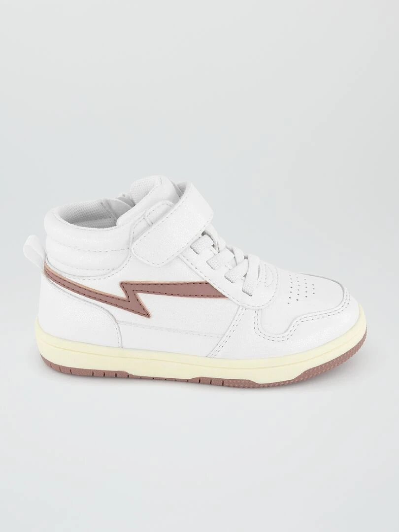 Baskets montantes tricolore blanc