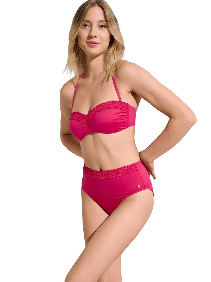 Haut maillot de bain bandeau préformé sans armatures Las Vegas   Rose fushia