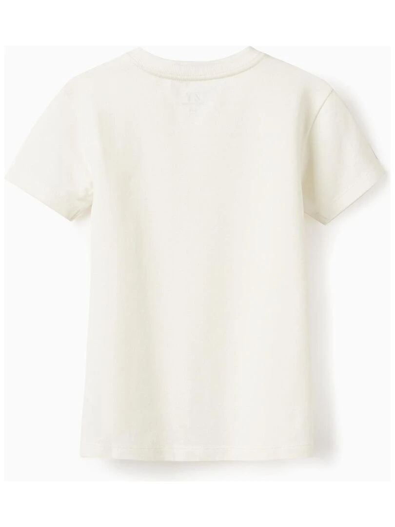 T Shirt En Piqué De Coton Pour Garçon manches courtes Blanc