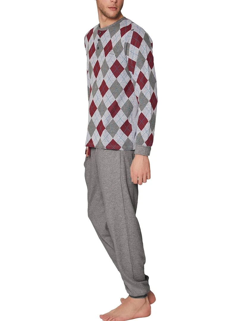 Pyjama pantalon et haut Rombos Gris