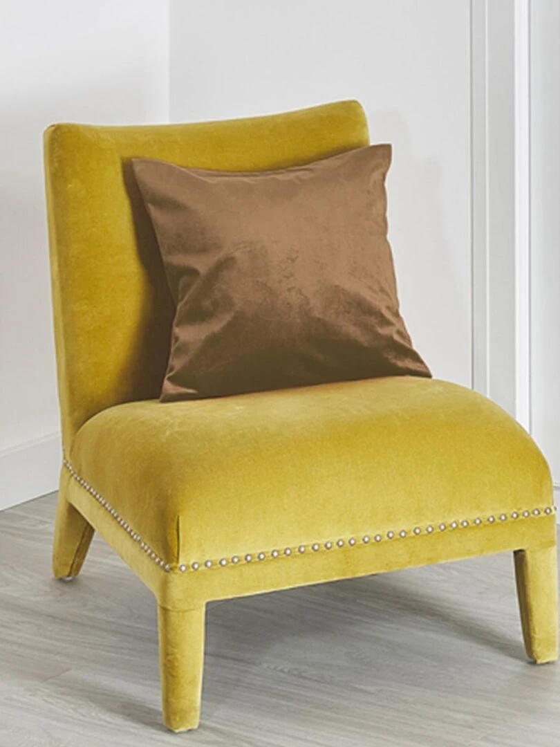 Coussin déhoussable en suédine colorée Beige