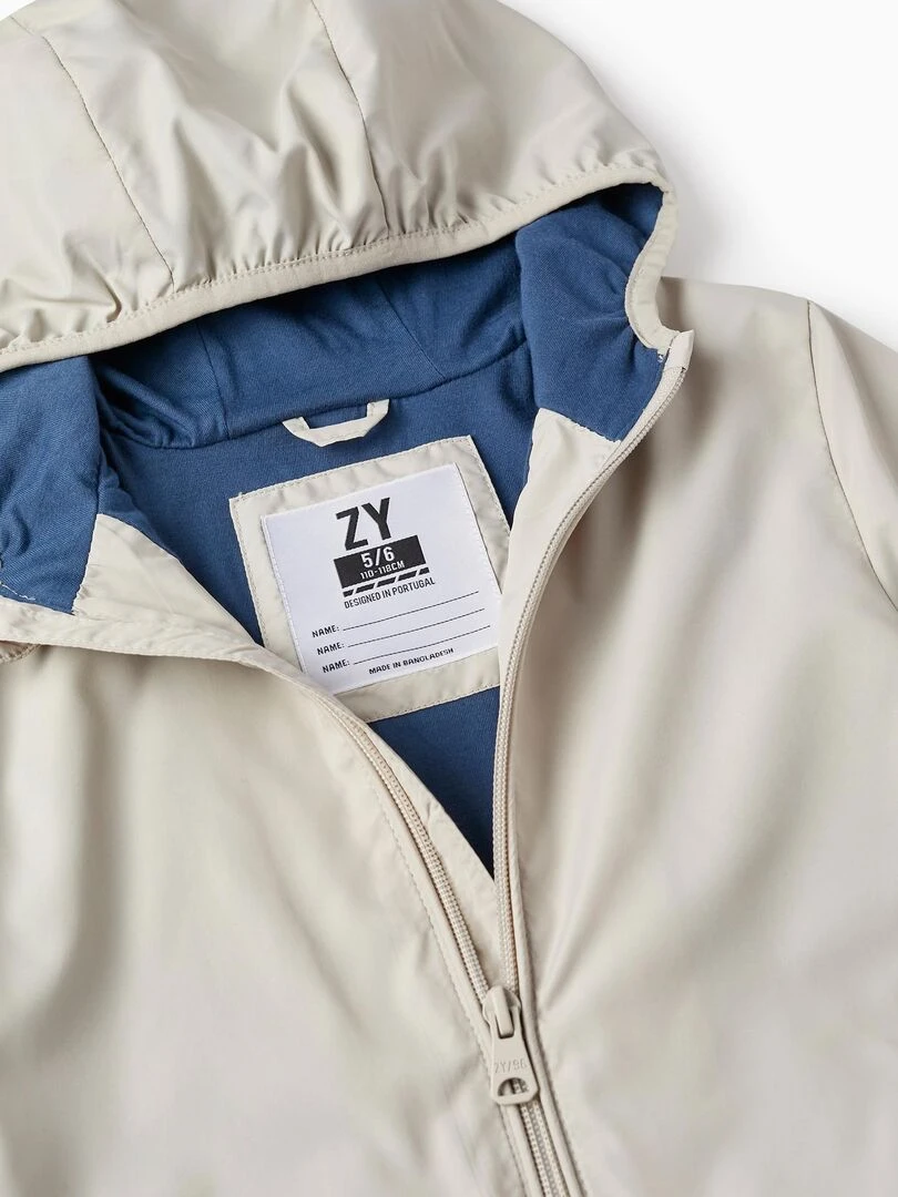 Manteau Coupe Vent avec Capuche pour Garçon  NATURE TAKEOVER   Beige